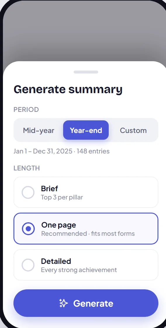BragBuddy generate summary